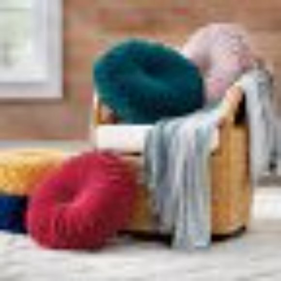 Teal Velvet Circular Pillow - Picture 5 of 6